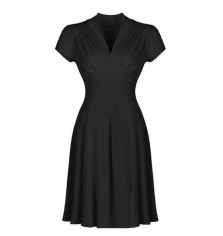 Black Plus Size 50s Vintage Dress