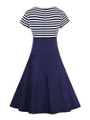 Plus Size 1950s Vintage Dress Blue