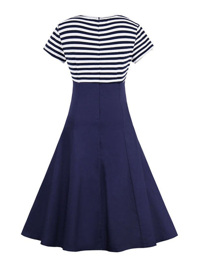 Plus Size 1950s Vintage Dress Blue