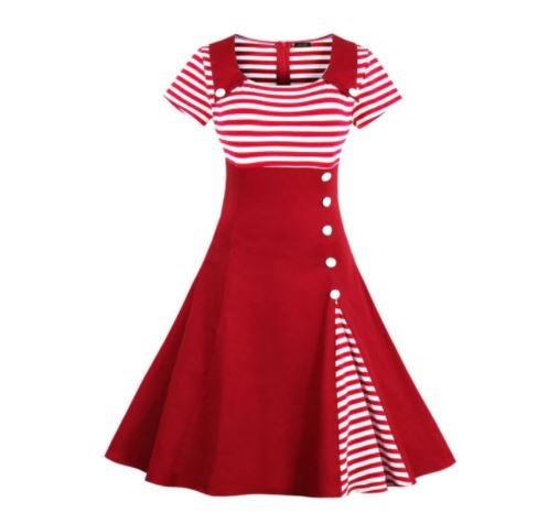 Rød Plus Size vintagekjole fra 1950&#39;erne