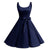 Plus Size Vintage Dress Solid Blue