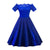 Blue Embroidery Plus Size Vintage Dress