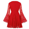 Red Embroidery Plus Size Vintage Dress