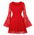 Red Embroidery Plus Size Vintage Dress