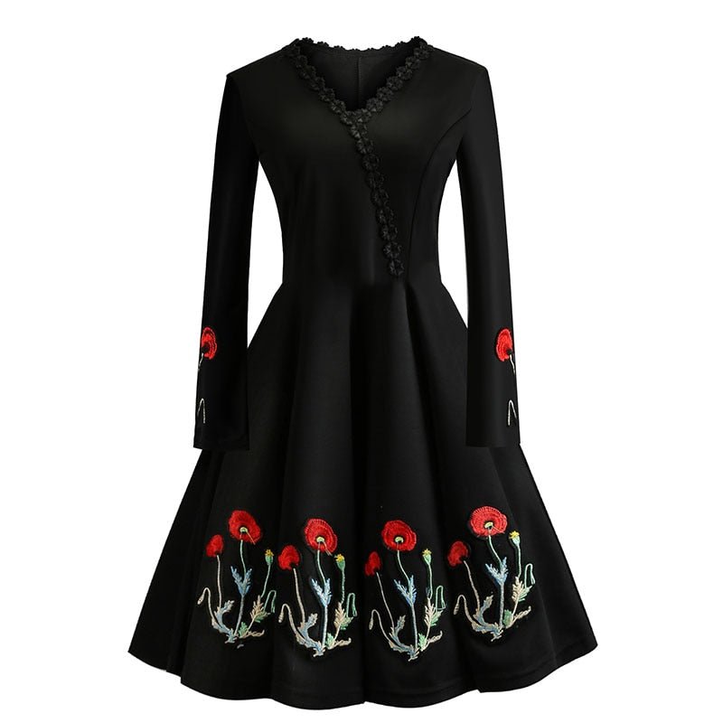 Black Plus Size Vintage Dress