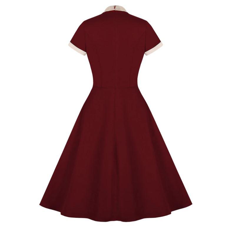 Burgundy Plus Size Chic Vintage Dress Vintage Dresses Dresses Vintage