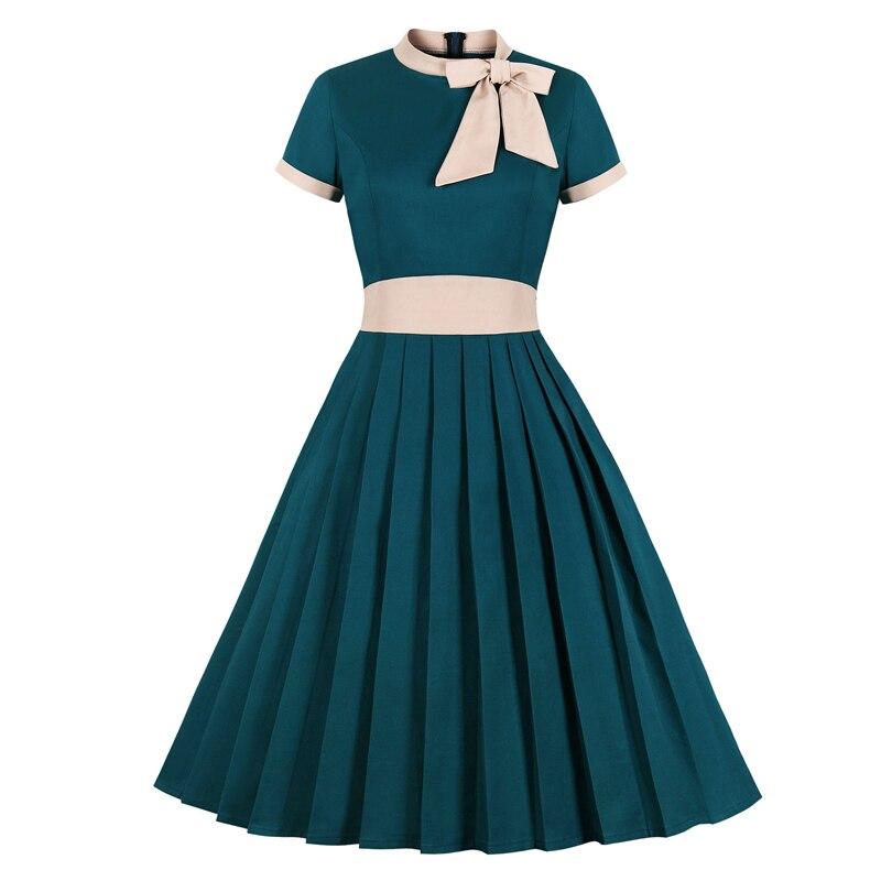 Chic Turquoise Plus Size Vintage Dress