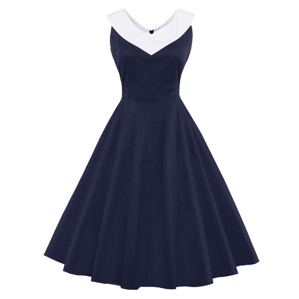 Navy Chic Collar Plus Size Vintage Dress Vintage Dresses Dresses Vintage