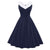 Large Size Vintage Dress Navy Chic Collar