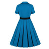 Plus Size Notched Collar Vintage Dress