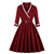 Red Plus Size V-Neck Vintage Dress