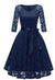 Blue Lace Plus Size Vintage Dress