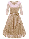 Yellow Lace Plus Size Vintage Dress