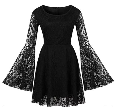 Black Lace Plus Size Vintage Dress