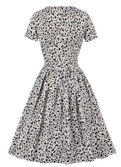 White Plus Size High Waisted Vintage Dress