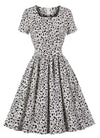 White Plus Size High Waisted Vintage Dress