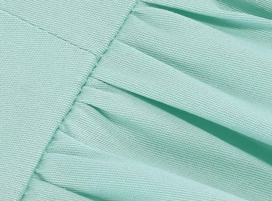 Turquoise High Waist Plus Size Vintage Dress