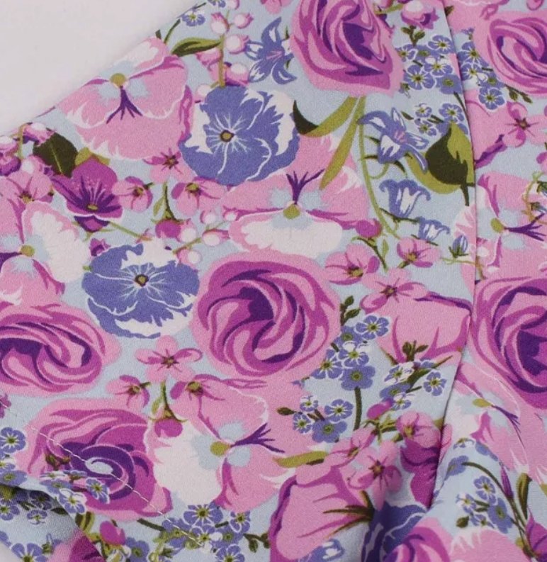 Purple High Waist Plus Size Vintage Dress