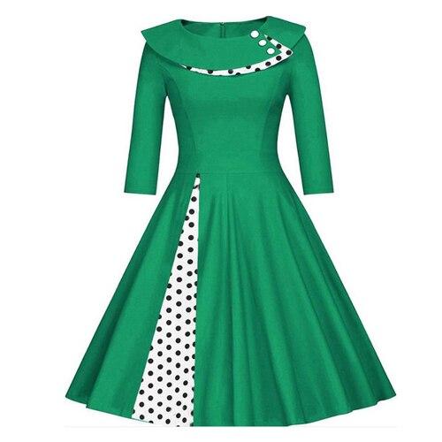 Green Winter Plus Size Vintage Dress