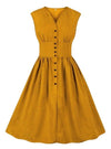 Yellow Plus Size Vintage Dress