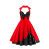 Black Red Polka Dot Plus Size Vintage Dress