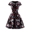 Plus Size Black Skull Vintage Dress