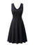 Solid Black Plus Size Vintage Dress