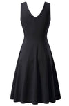 Solid Black Plus Size Vintage Dress