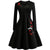 Plus Size vintage kjole med sorte broderede blomster