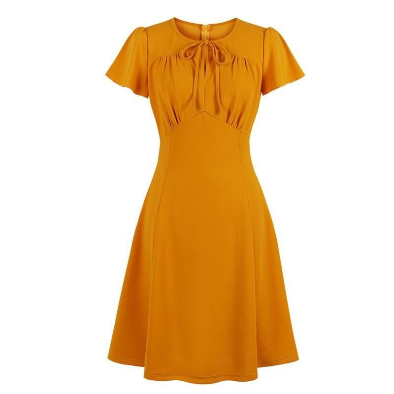 Orange Plus Size Vintage Dress