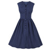 Blue Polka Dot Plus Size Vintage Dress