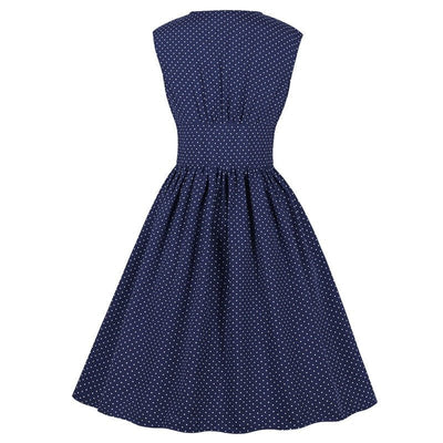 Blue Polka Dot Plus Size Vintage Dress