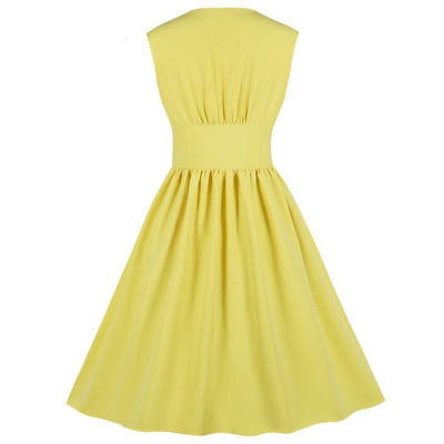 Yellow Pastel Plus Size Vintage Dress