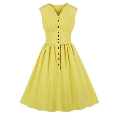 Yellow Pastel Plus Size Vintage Dress