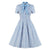 Blue Striped Plus Size Vintage Dress