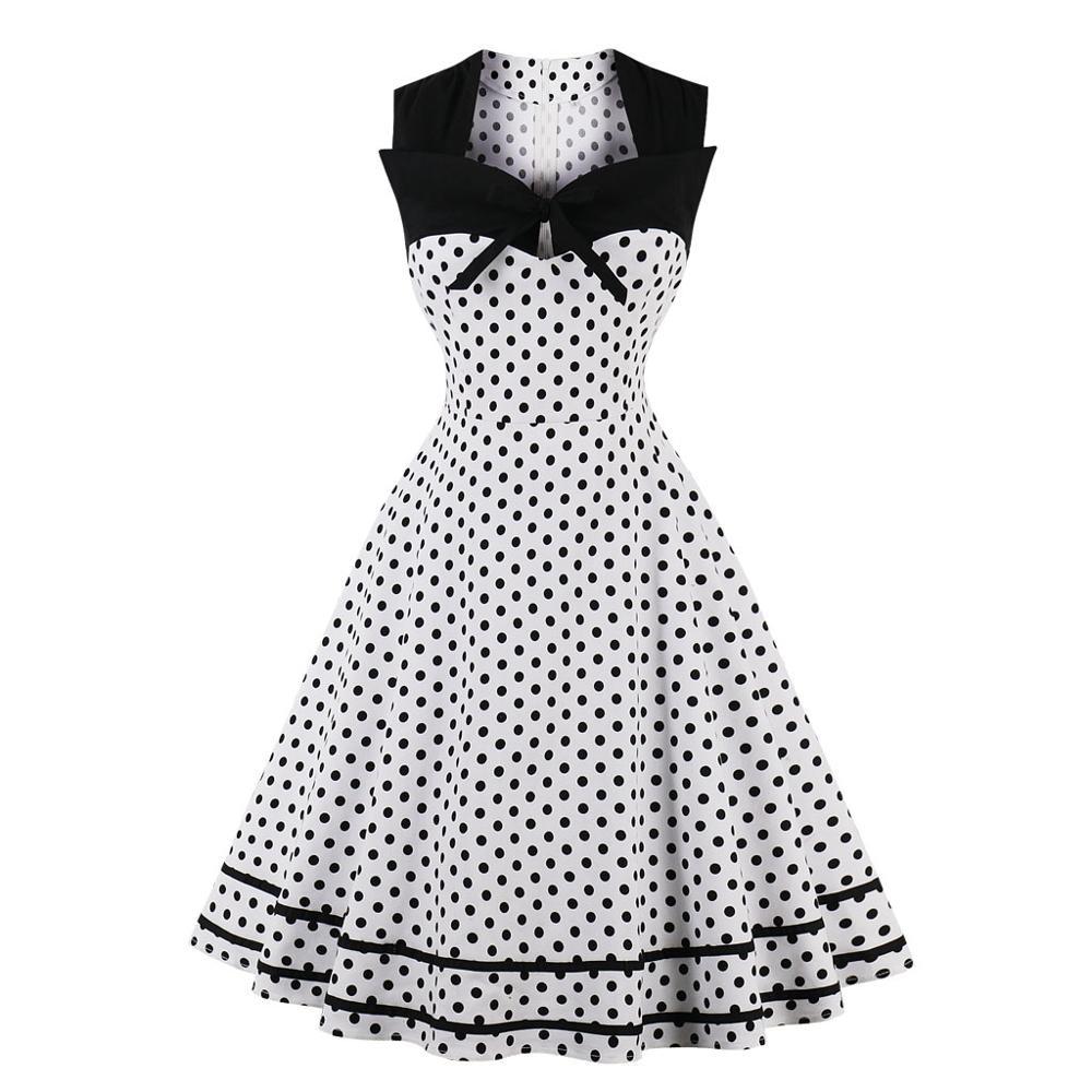 Plus Size retro vintage kjole hvid