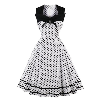 Plus Size Retro Vintage Dress White