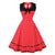 Red Plus Size Retro Vintage Dress