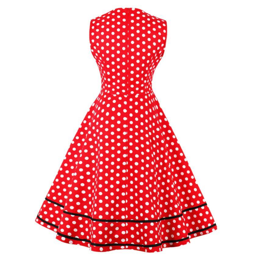 Red Plus Size Retro Vintage Dress