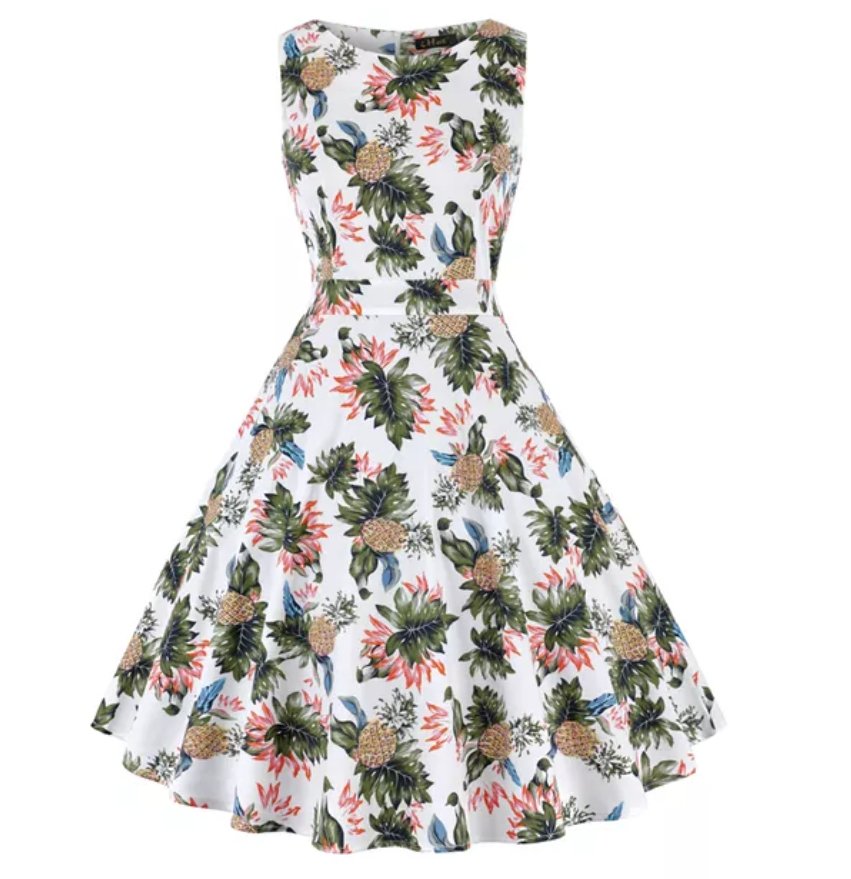 Pineapple Rockabilly Plus Size Vintage Dress