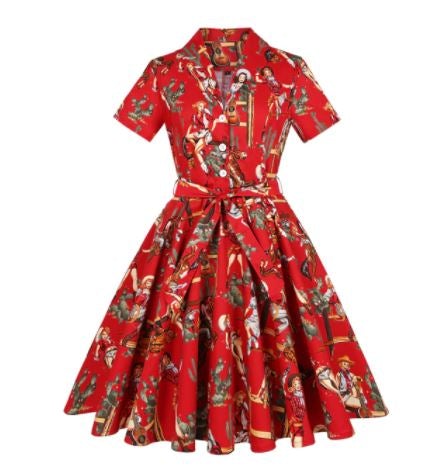 Plus Size Rockabilly Bar Vintage Dress
