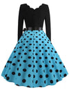 Blue Polka Dot Rockabilly Plus Size Vintage Dress