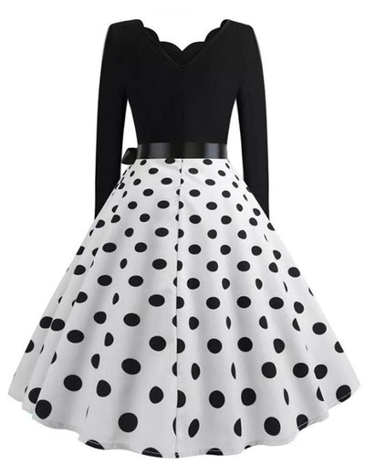 Sort Rockabilly Plus Size vintage kjole