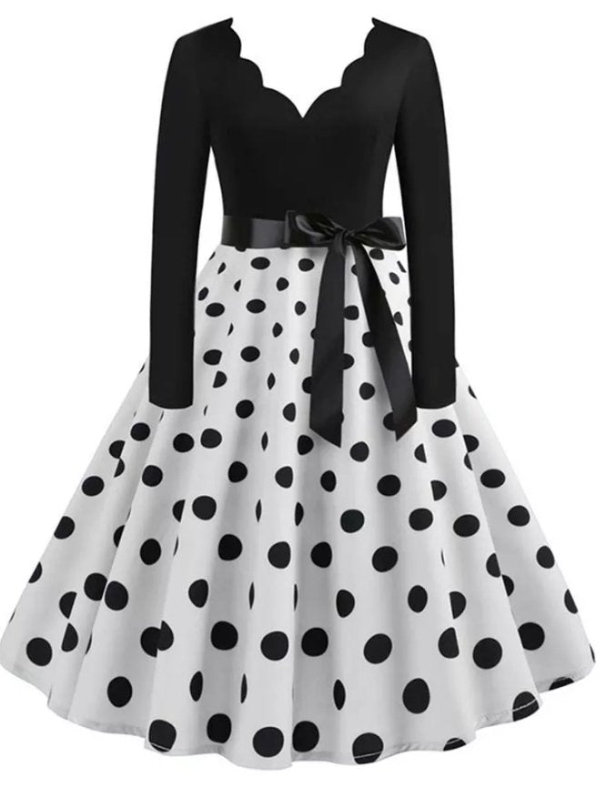 Black Rockabilly Plus Size Vintage Dress