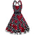 Винтидж рокля с голям размер Black Roses Rockabilly