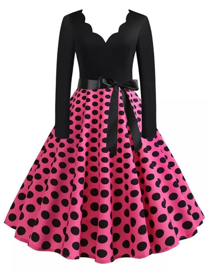 Pink Dots Rockabilly Plus Size Vintage Dress