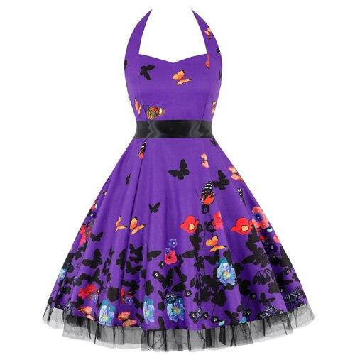 Purple Rockabilly Plus Size Vintage Dress