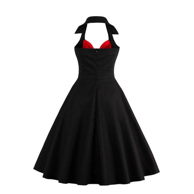 Red Black Plus Size Vintage Dress