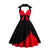 Red Black Plus Size Vintage Dress