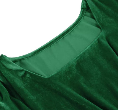 Plus Size grøn satin vintage kjole